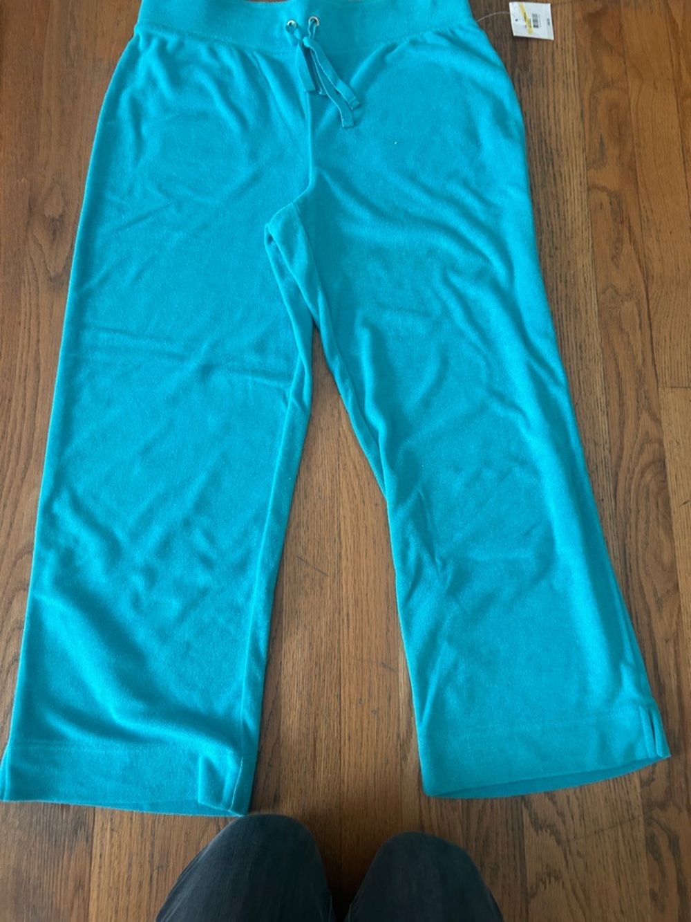 Kate Hill Bright Teal Pull-On Cropped Wide-Leg Capris